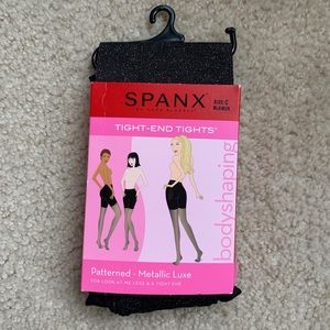 Black Metallic Spanks Tights